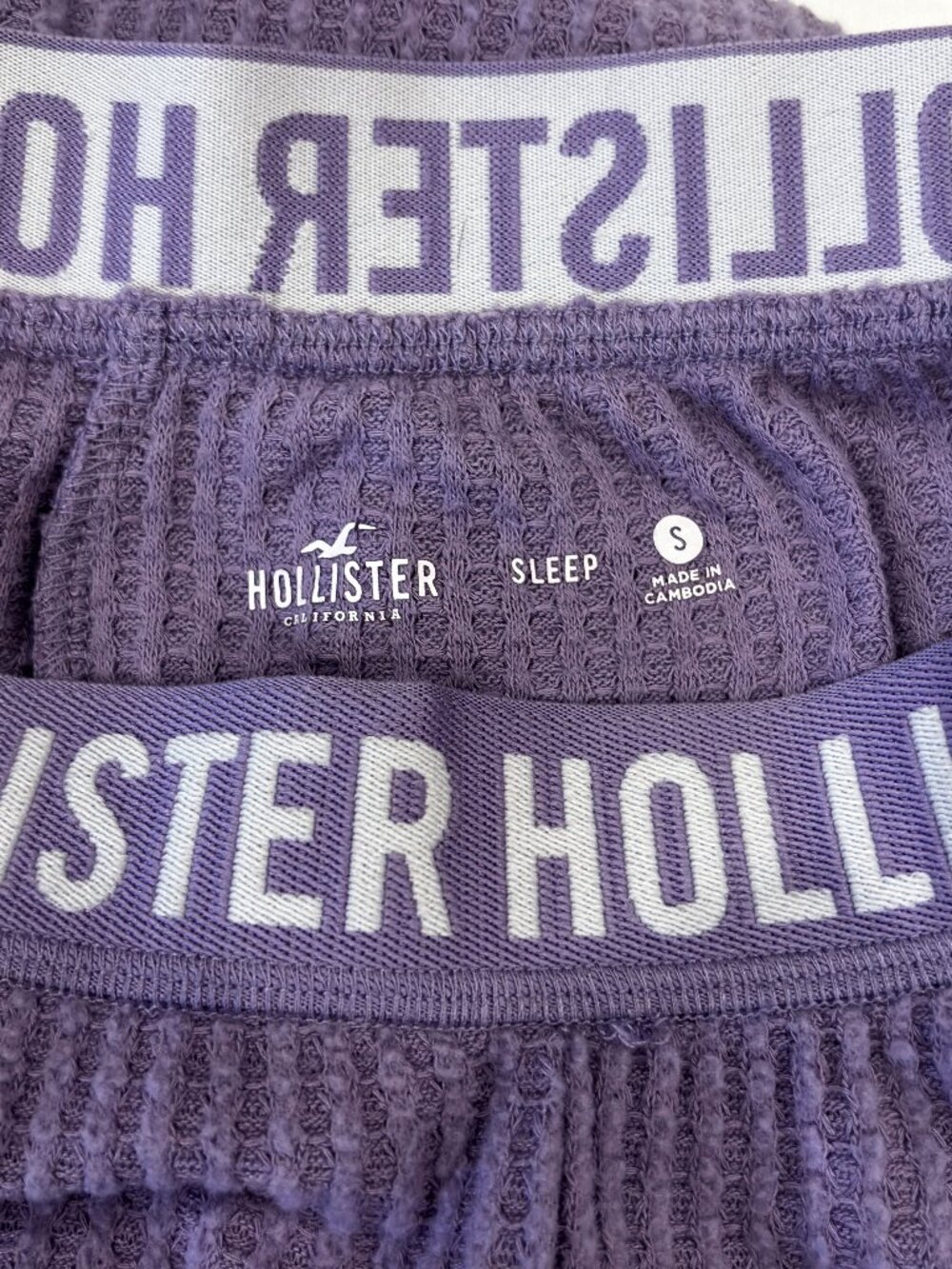 Hollister Waffle Tank & Shorts Sleep Set Purple Size Small - Picture 6 of 6